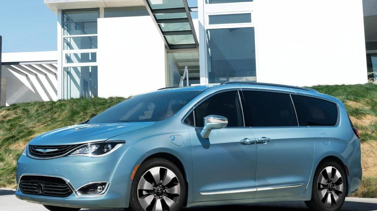 The 2017 Chrysler Pacifica Hybrid has plug-in capability and can go up to 30 miles on a single battery charge.