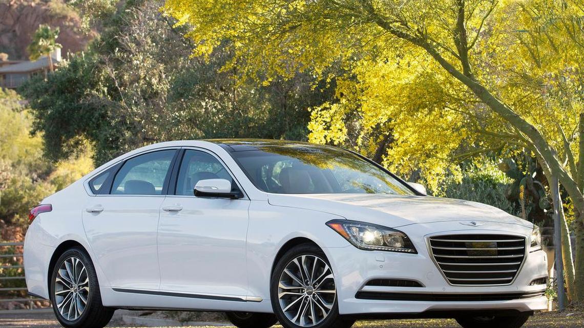 
The Hyundai Genesis premium sedan enters its second generation for 2015, with a starting price of $38,000. It comes in two versions -- V-6 or V-8 -- and has a variety of standard and available amenities. All-wheel drive is offered with the V-6 engine.
