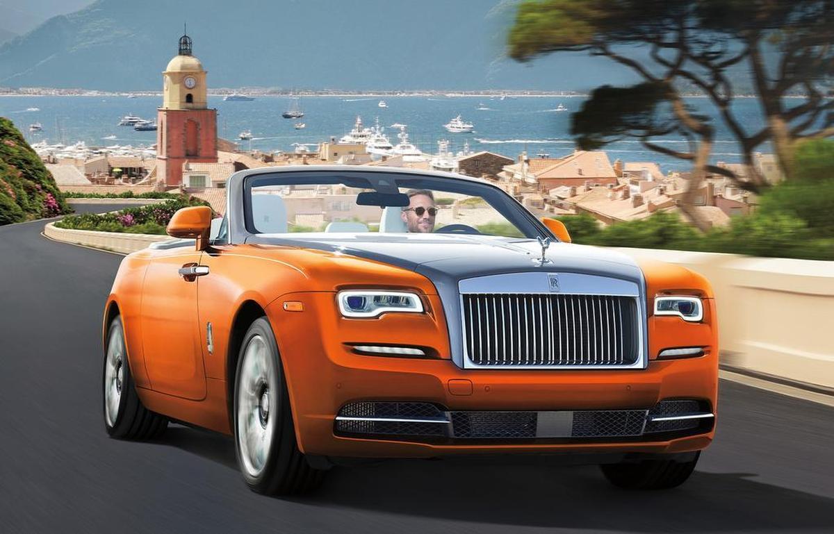 Limited edition Rolls-Royce Dawn photographed on a composited version of Saint Tropez.