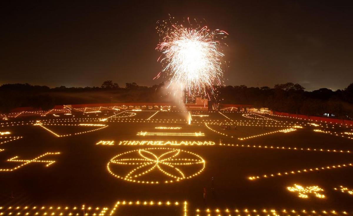 Diwali is the Hindu festival of lights. This one, in Allahabad, India, was in 2012.