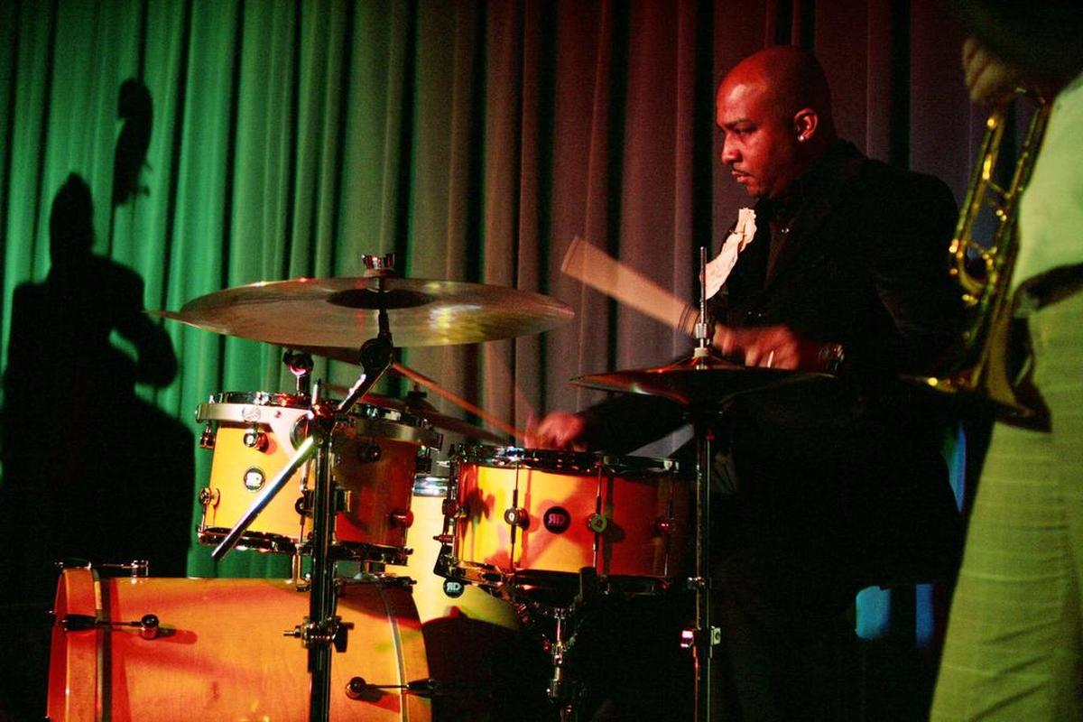Drummer Adonis Rose performs Thursday night.