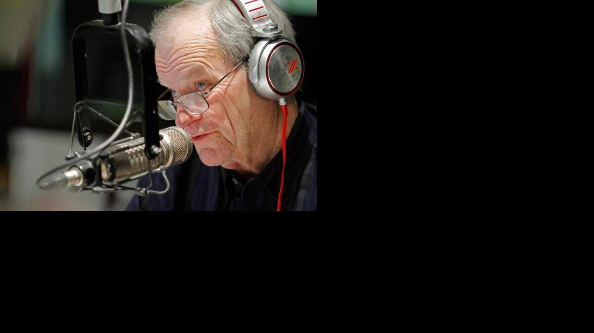 
Dallas country music radio legend Terry Dorsey, in front of the microphone with his on-air 'gang' before retirement from KSCS in December. Dorsey had worked with the station for 26 years, and had been on DFW radio since the early ’80s.
