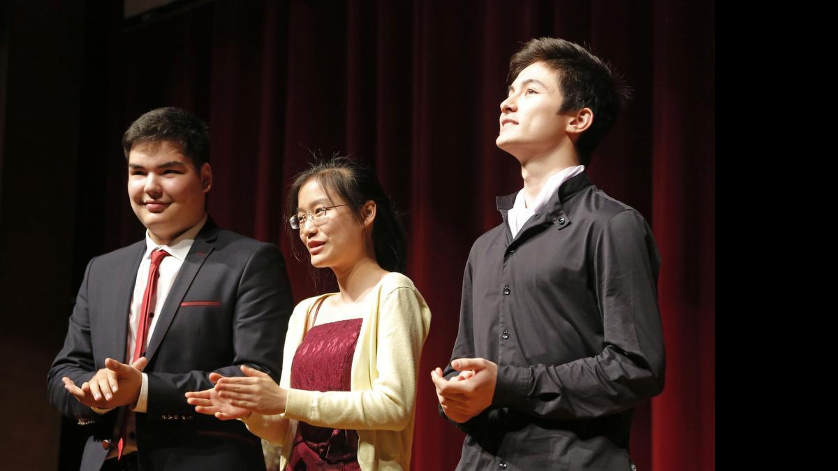 
Alim Beisembayev, 17, of Kazakhstan; Youlan Ji, 16, of China; and Arsenii Mun, 16, of Russia, were chosen as finalists Friday in Cliburn International Junior Piano Competition.
