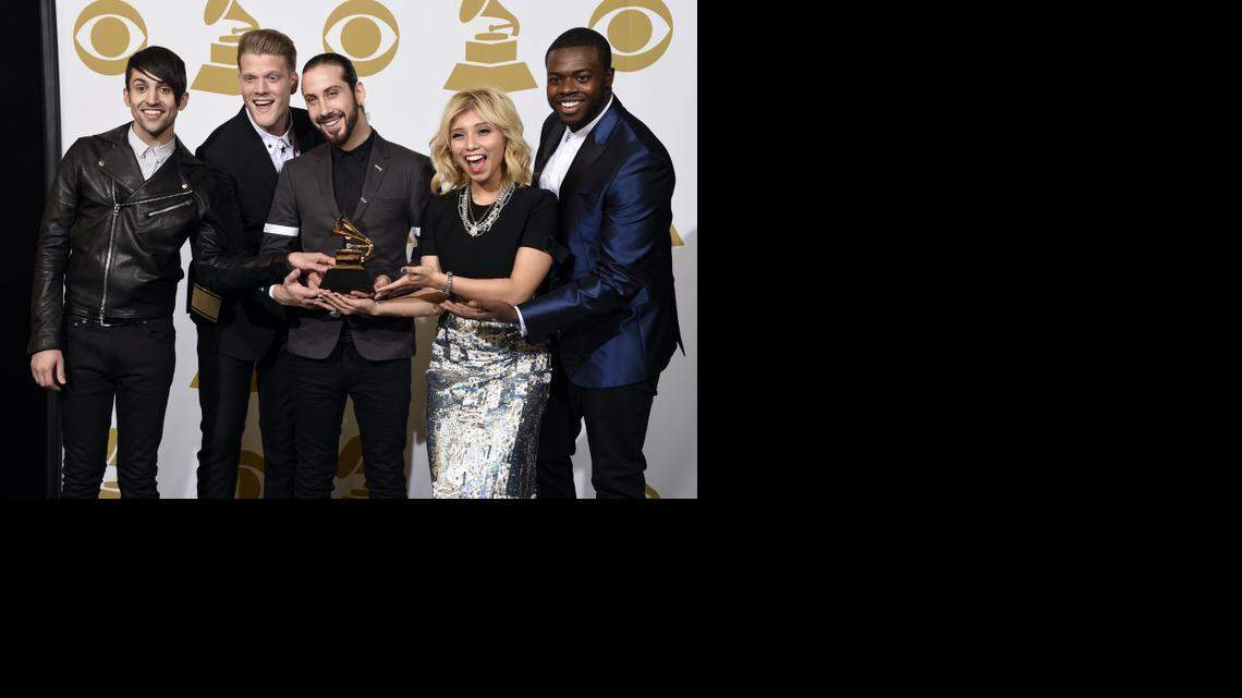 
Pentatonix — Mitch Grassi, Scott Hoying, Avi Kaplan, Kirstin Maldonado and Kevin Olusola, from left — won for Daft Punk.


