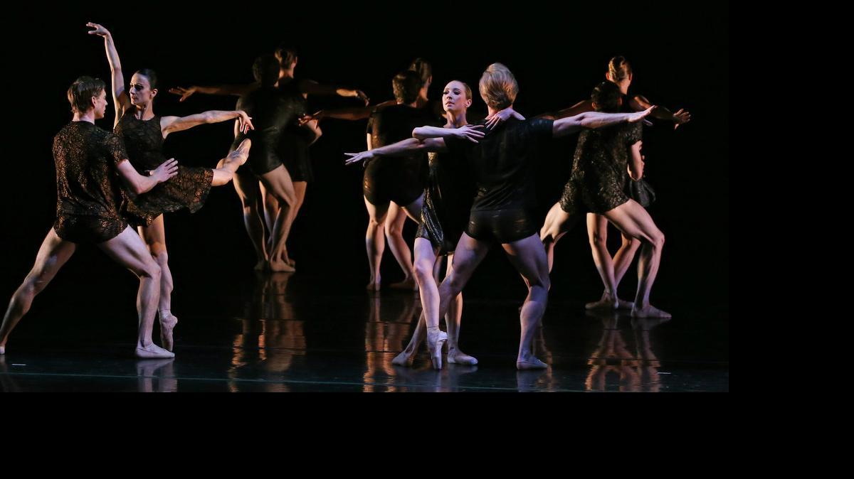 
Dancers in Crash. Texas Ballet Theater's dress rehearsal at Bass Hall of Petite Mort, Crash and Rubies, all part of Artistic Director's Choice
