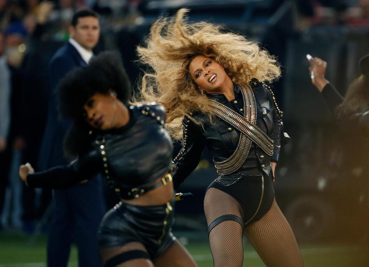 Beyonce paid homage to the Black Panther Party in her halftime show at the Super Bowl on Feb. 7, 2016, in Santa Clara, California.