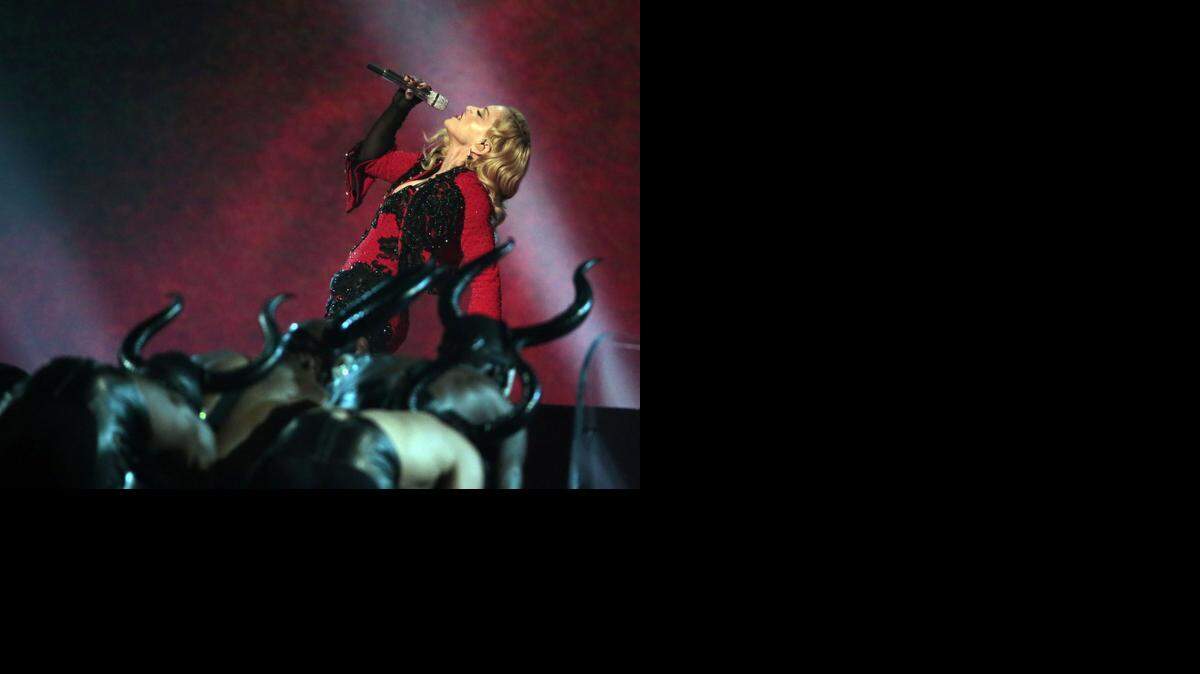 
Madonna performs at the 57th Annual Grammy Awards at Staples Center in Los Angeles on Feb. 8, 2015.
