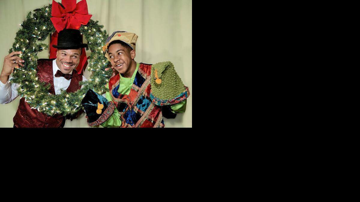 
Oris Phillips Jr., left, and Keith Galloway Jr. in Jubilee Theatre’s ‘Jubilation II: The Colors of Christmas.’
