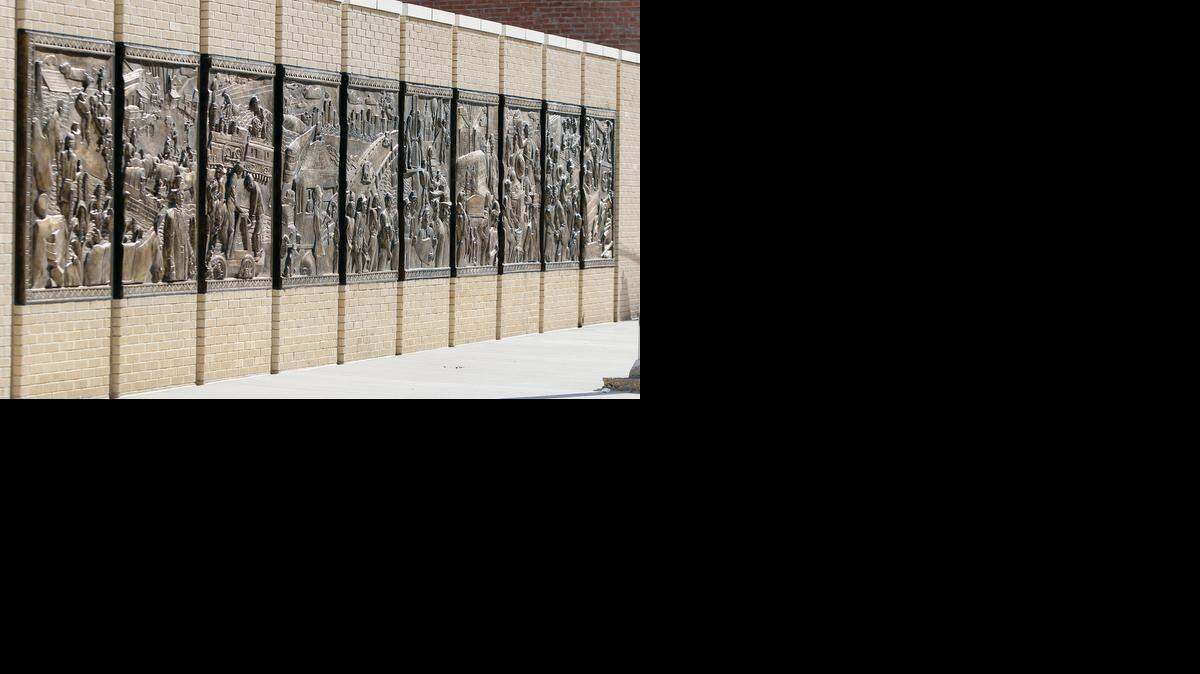 Christy Coltrin and Brad Oldham’s sculpture depicts famous local performers and Dallas history.<252><137>The history of Dallas is depicted on Encore Park's Sculptor Wall at 508 Park studios in Dallas, Monday, November 24, 2014. Special/Brandon Wade <137><137><252><137>