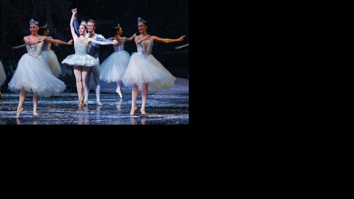 
Alexander Kotelenets as the Snow Prince and Katelyn Cleneghan as the Snow Queen in Texas Ballet Theater’s The Nutcracker at Bass Hall
