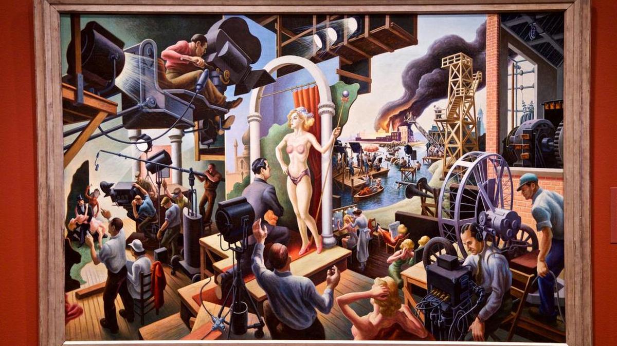 American artist Thomas Hart Benton “developed a modern cinematic painting style” for paintings such as Hollywood, Amon Carter curator Austen Barron Bailly said.