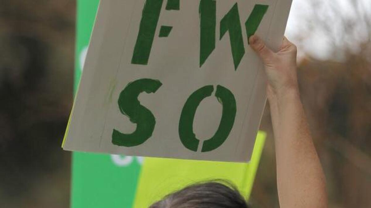 Members of the musicians union protest downtown about their contract negotiations with the Fort Worth Symphony on Tuesday.