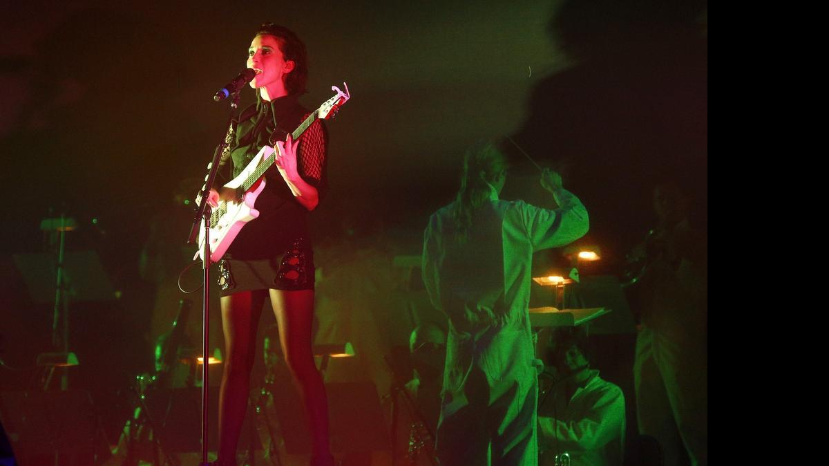 
St. Vincent performs with the Dallas Symphony Orchestra conducted by Assistant Conductor Karina Canellakis May 17, 2015.
