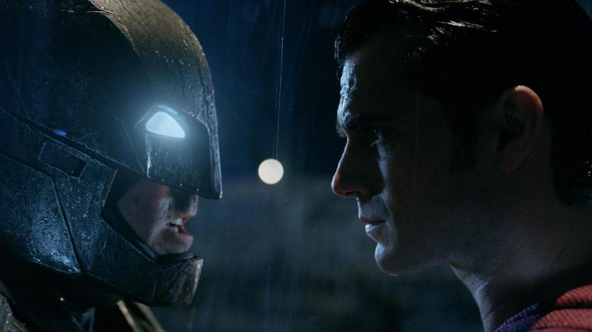 Batman (Ben Affleck) and Superman (Henry Cavill) face off in Batman v Superman: Dawn of Justice, in theaters this week.