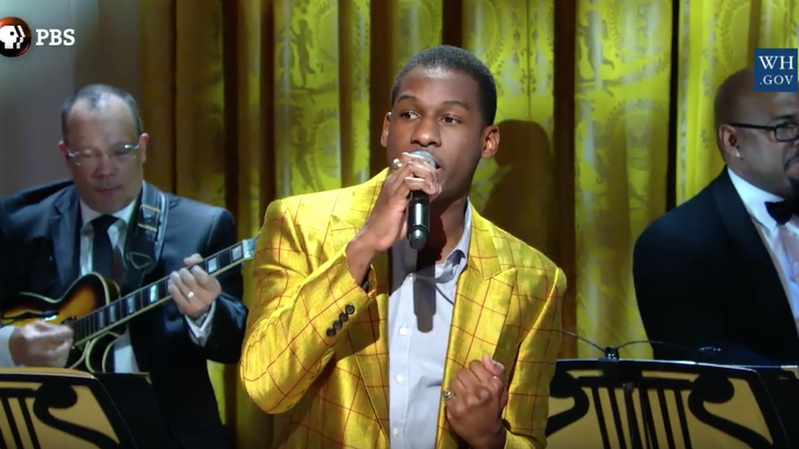 Leon Bridges performing at the White House Feb. 24, 2016.
