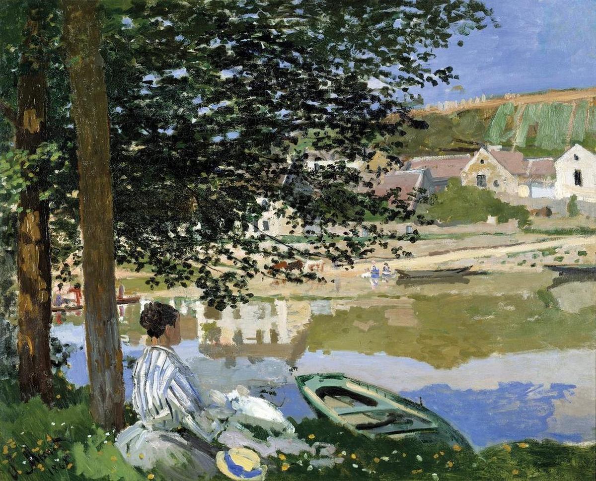 Claude Monet’s “On the Bank of the Seine, Bennecourt” (1868), oil on canvas
