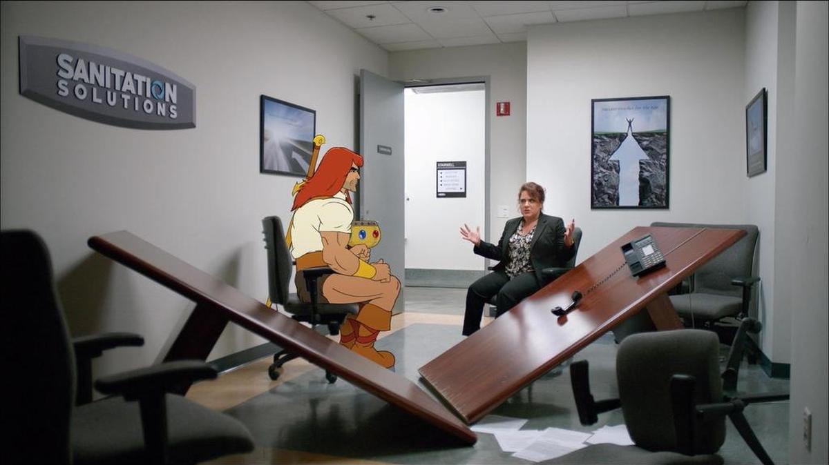 SON OF ZORN: L-R: Zorn (voiced by Jason Sudeikis) and Artemis Pebdani in SON OF ZORN premiering Sunday, Sept. 25 (8:30-9:00 PM ET/PT) on FOX. ©2016 Fox Broadcasting Co. Cr: FOX.
