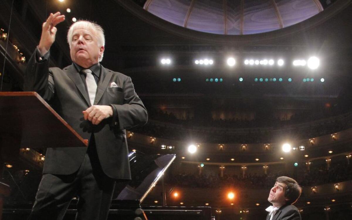 
Vadym Kholodenko, age 26 Ukraine, performs with Leonard Slatkin directing the Fort Worth Symphony Orchestra during the last day of the final round of the 14th Van Cliburn International Piano Competition. Slatkin is jury chairman for the 2017 competition.

