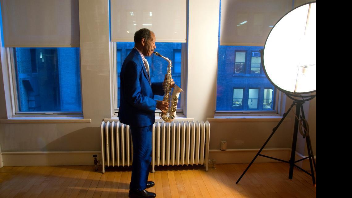 
Jazz great Ornette Coleman photographed at his NYC loft on November 27, 2007.
