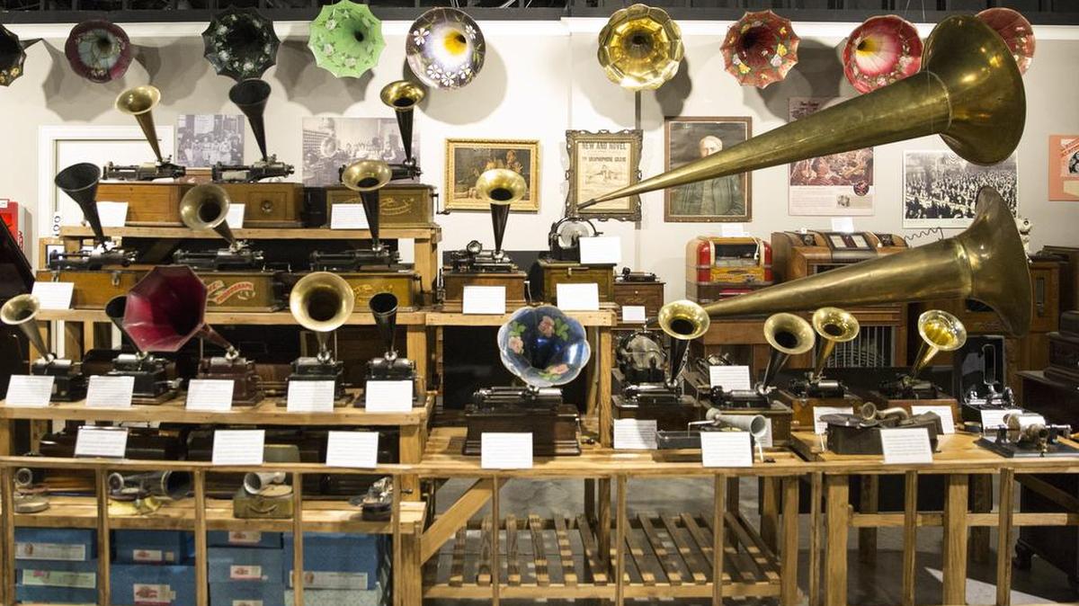 Instruments sit on display at the Olden Year Musical Museum in Duncanville