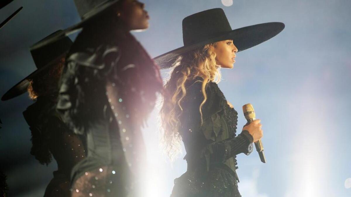 Beyonce performs during the Formation World Tour at AT&T Stadium on May 9, 2016, in Arlington.