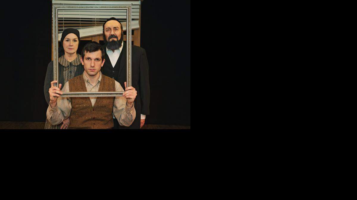 <137>From left to right, <137>Lisa Fairchild<137> (The Women)<137>, Sam Swanson<137> (Asher Lev)<137>, and David Coffee, from left, star in <italic>My Name Is Asher Lev, </italic><137>by Aaron Posner, <137>adapted from the novel by Chaim Potok.<137> Photos by Leah Layman.<137>