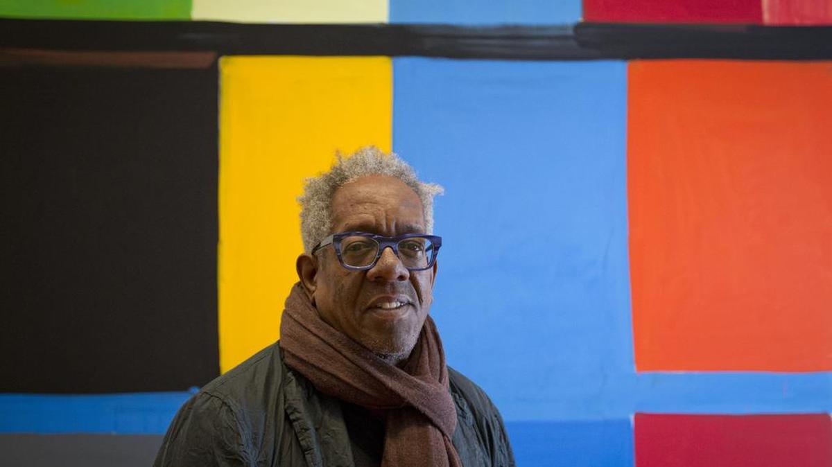 Artist Stanley Whitney at his new exhibit Thursday at the Modern Art Museum of Fort Worth.