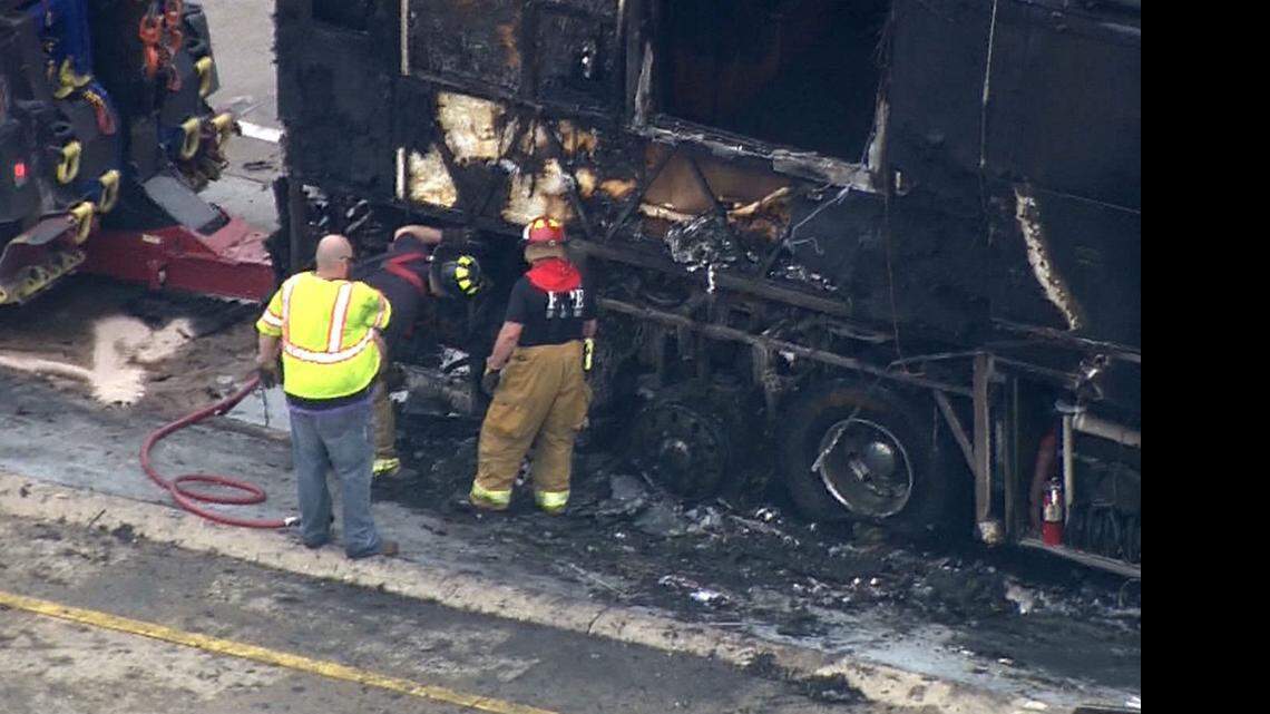 
Aftermath of Lady Antebellum tour bus fire
