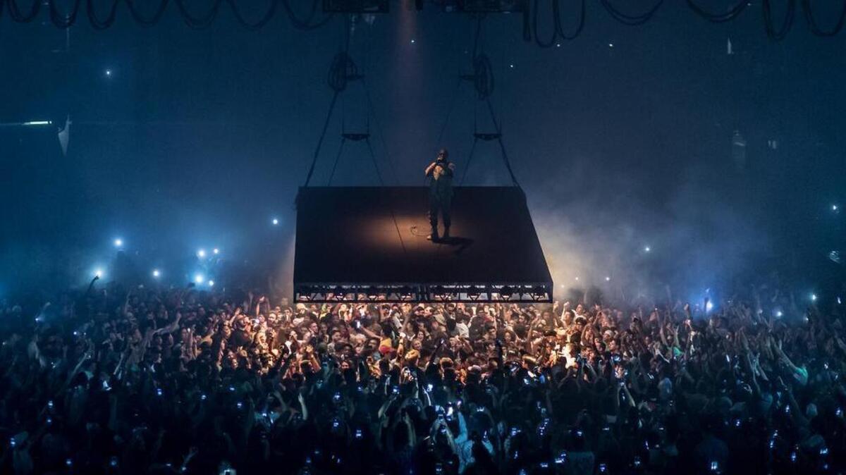 Kanye West performs at American Airlines Center on Sept. 22, 2016.