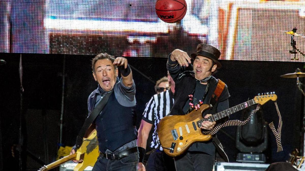 Bruce Springsteen and Nils Lofgren, of the E Street Band, perform at the March Madness Music Festival in April 2014 at Reunion Park in Dallas.