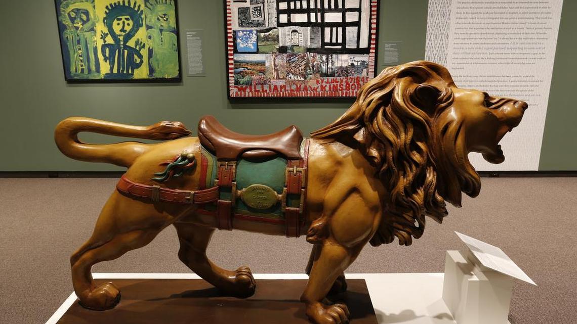 
Lion, by Marcus Charles Illions, is one of the sculptures in Self-Taught Genius: Treasures from the American Folk Art Museum.
