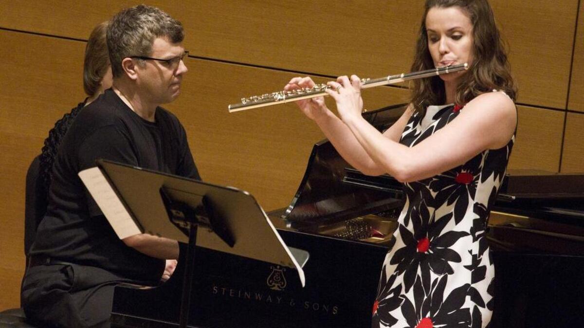
Pianist Shields-Collins Bray and flutist Shauna Thompson perform music by composers Till MacIvor Meyn and Martin Blessinger during Cliburn at the Modern in Fort Worth on Saturday. 
