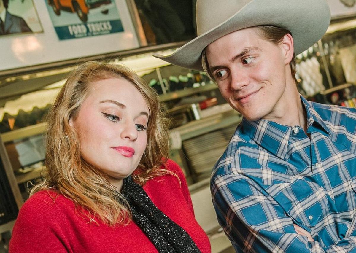 Peyten Brewer and Seth Nelson in “Bus Stop”