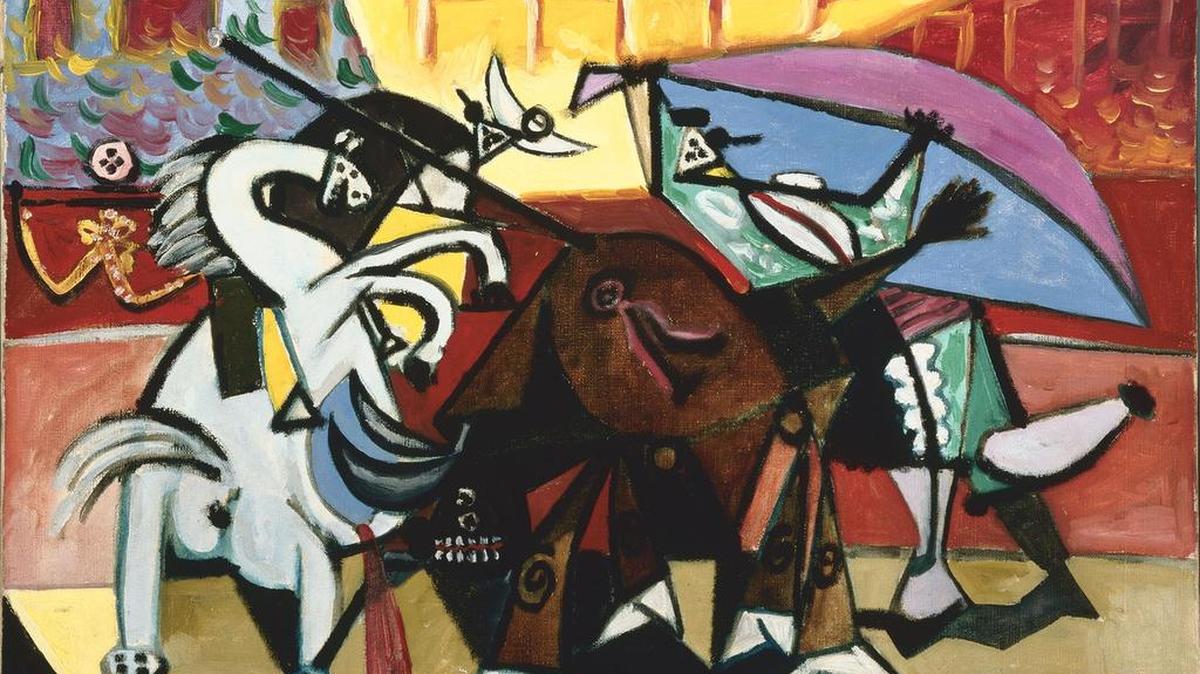 “Bullfight” (1934), by Pablo Picasso, is part of the “A Modern Vision: European Masterworks From the Phillips Collection,” closing Aug. 13 at the Kimbell’s Piano Pavilion.