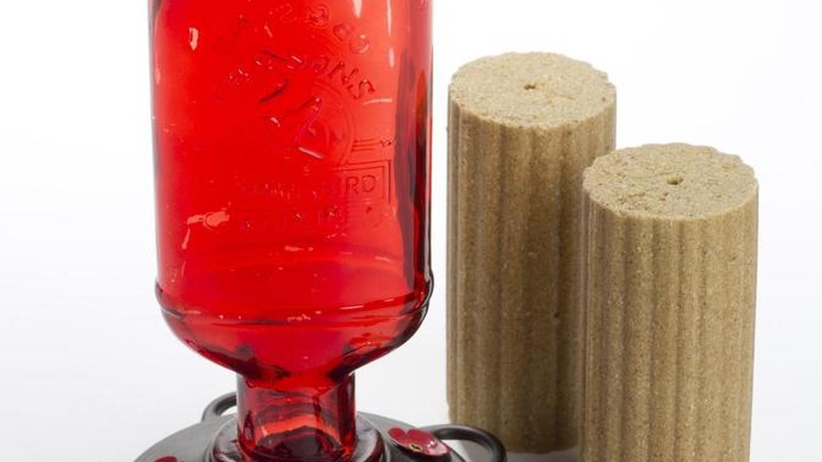 Found at Calloway’s Nursery, the 13-ounce glass Hummingbird Elixer Feeder feeder comes in red — the species favorite color — and features a wide mouth and flat bottom for easy refills and cleaning. $24.99. If you’re serious about creating a harmonious and healthy avian gathering place, pick up a Droll Yankees Perfect Little Brush three-pack to keep your feeders clean and free of bacteria. $6.99 at Calloway’s. Also, Corn Log Squirrel Treats by Heath Outdoor Products are great for discouraging squirrels from swinging on the bird feeders. Besides being drilled in the center for easy placement on corn-mount squirrel feeders, they are 100 percent consumable (read: “less mess”) and contain the equivalent of 12 ears of corn. $7.99 for a set of two.