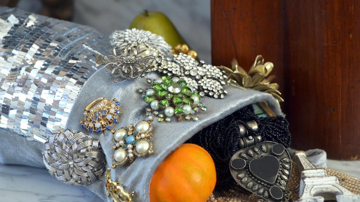 The best stockings for a “glam project” are ones that have a plain cuff that you can pin something into.