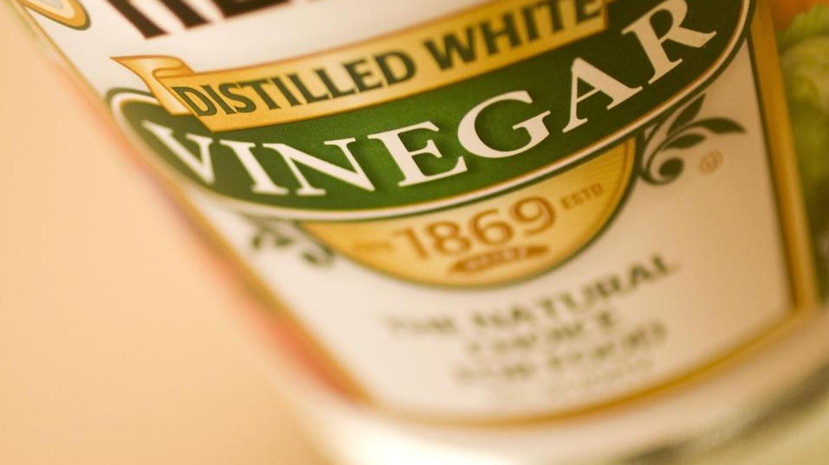 Vinegar is a household item that can be used to clean house.
