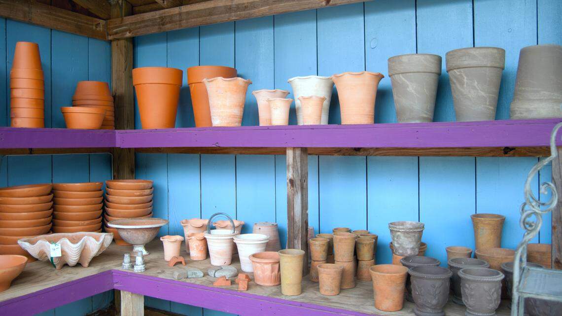 A lovely pottery at Blue Moon Gardens in Chandler, Texas. Neighborhood garden centers and nurseries are experts in plants, soils, climate and gardening conditions in your area.