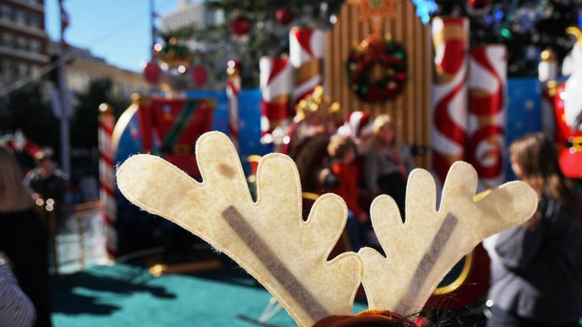 Elves and reindeer assist Sundance Santa in downtown Fort Worth this month.