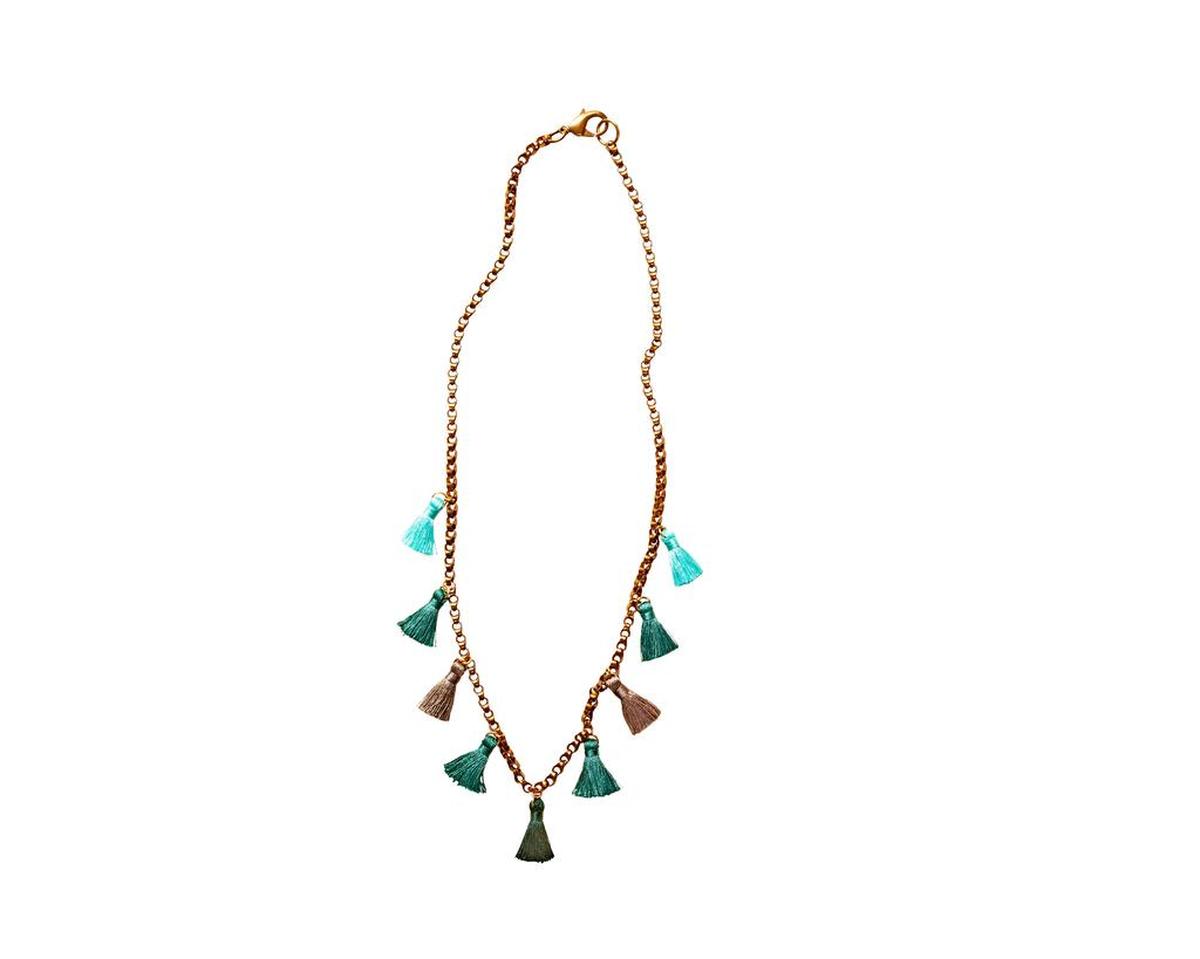Mini tassels are easy to attach with jewelry pliers.