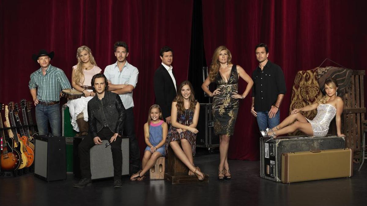 Nashville stars who will be stopping by Grand Prairie this weekend include Chris Carmack and Clare Bowen, far left, and Charles Esten, second from right.