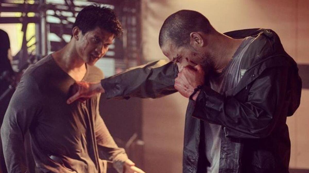 Iko Uwais, left, and Zack Lee in ‘Headshot’
