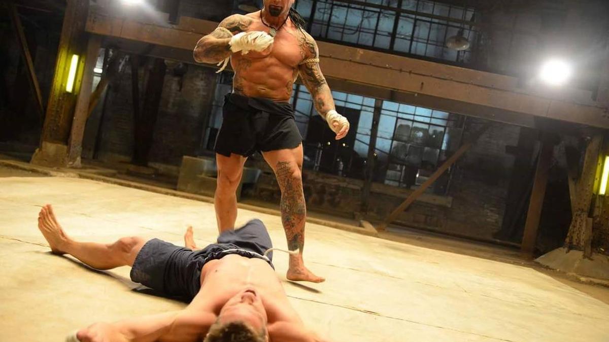 Dave Bautista and Alain Moussi in ‘Kickboxer: Vengeance’