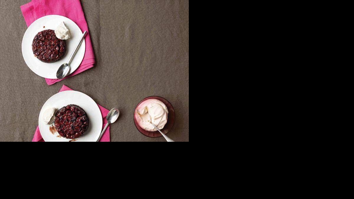 <137>UNDATED -- BC-EVERYDAY-FOOD-EAT-OUT-HOME-ART-NYTSF -- <137>After a lovely dinner, treat your Valentine (and yourself) to these Black Forest upside-down cakes. <137>(CREDIT: Johnny Miller)<137>