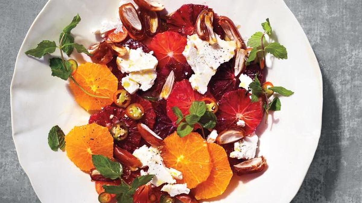 Orange Salad With Dates, Mint and Chiles: This classic Mediterranean citrus-and-mint salad gets a fresh update with dates and spicy chiles.