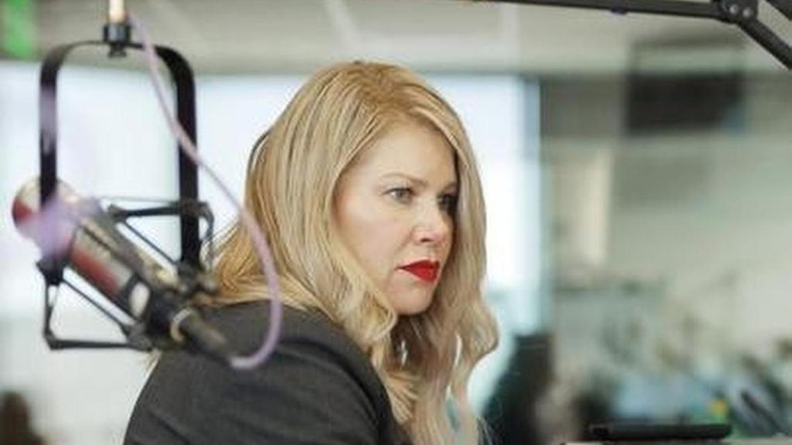 Leigh Ann Adam in the KVIL studio in spring 2016