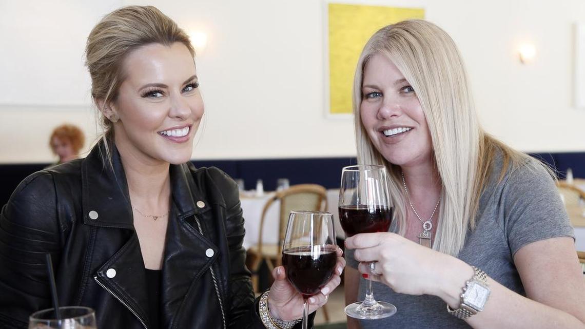 Uncorked co-hosts Courtney Kerr, left, and Leigh Ann Adam say they wanted their show to be like girlfriends hanging out and having a glass of wine.
