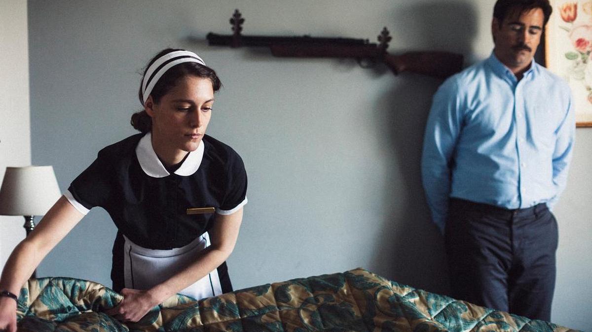 Ariane Labed, left, and Colin Farrell in The Lobster, which is set in a strange hotel.