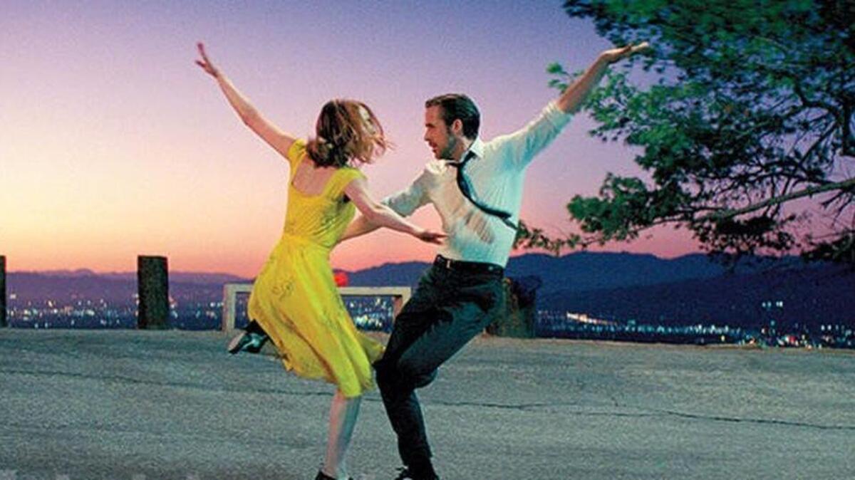 Emma Stone and Ryan Gosling in the musical ‘La La Land’