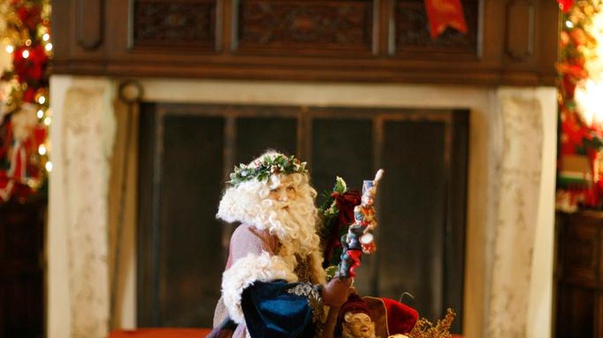 The Dallas Arboretum’s Degolyer House displays a Claus Collection Santa Exhibit.